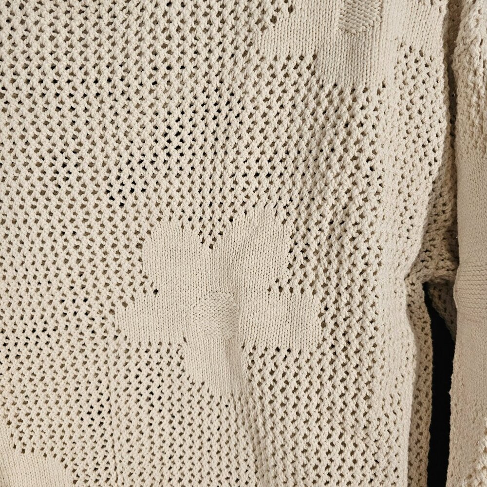 Sanctuary open knit flower sweater. Size XL - Picture 2 of 5